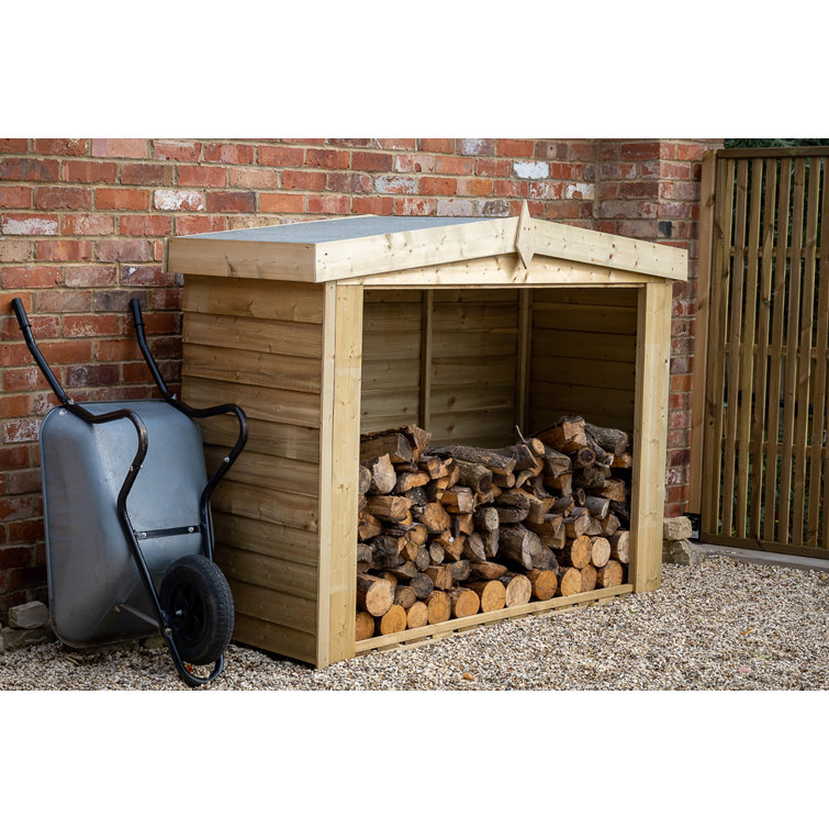 Forest Garden 197.5cm W x 80.8cm D Solid Wood Log Store Wayfair.co.uk